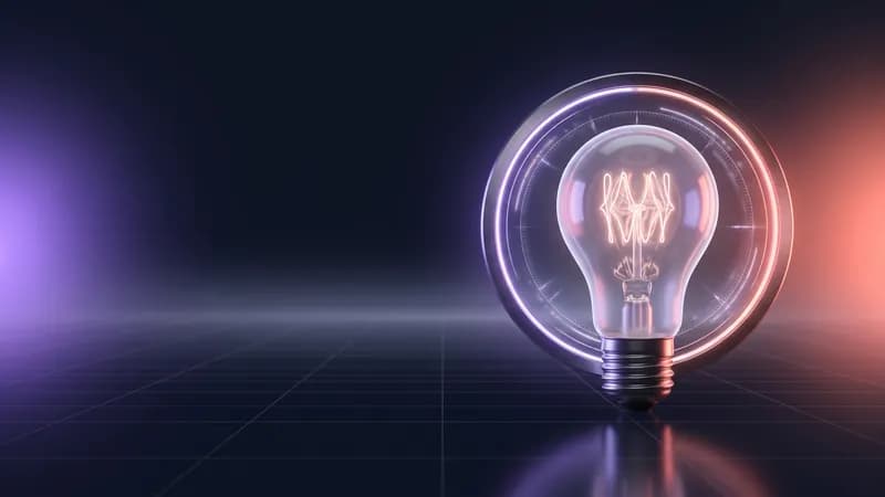 Lâmpada de filamento dentro de um anel de luz.
