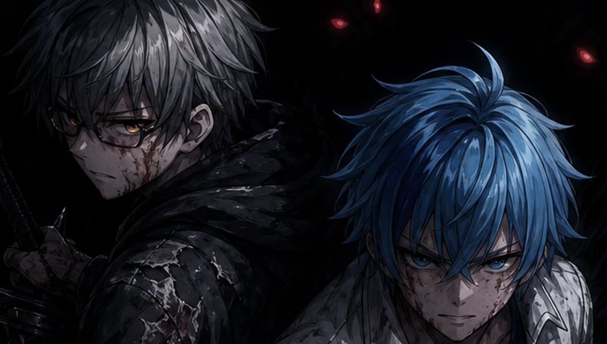 Comic / Storyboard - Dark Anime Warriors with Censored Faces