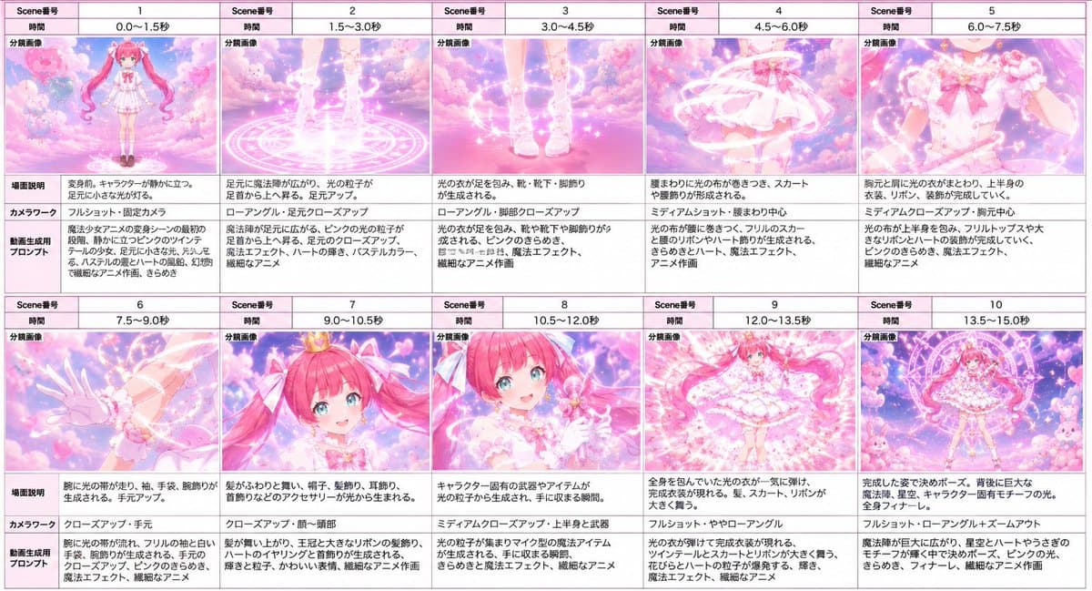 Comic / Storyboard - Magical Girl Transformation Storyboard
