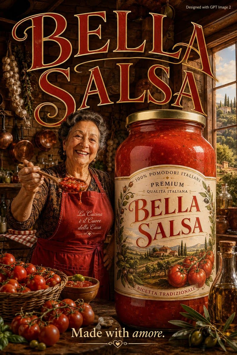 Product Marketing - Rustic Italian Food Advertisement