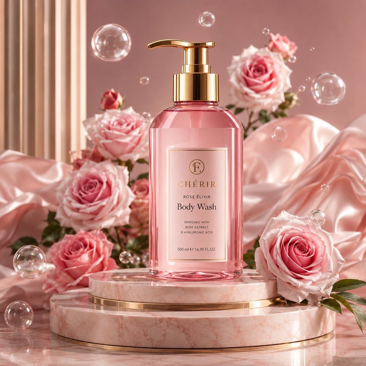 E-commerce Main Image - Rose Gold Perfume Advertisement