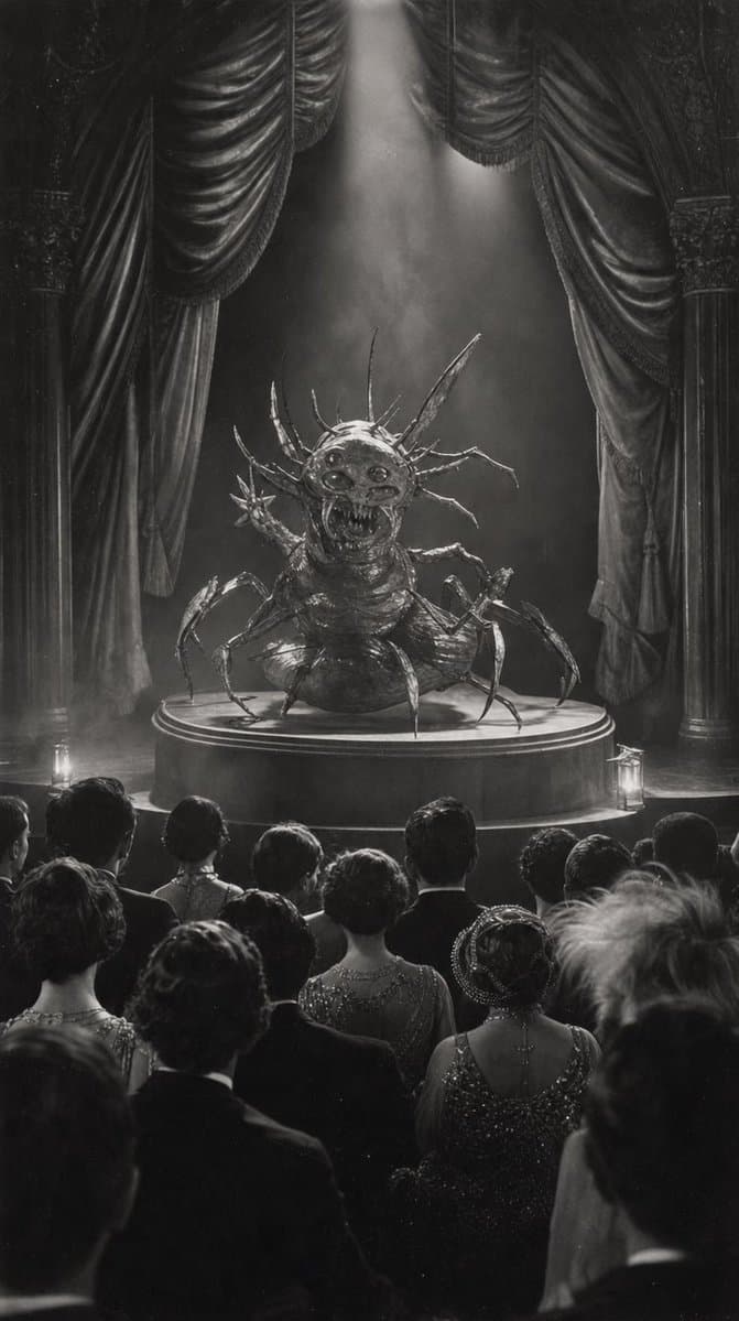 Comic / Storyboard - Sketch to Vintage Horror Theater Scene
