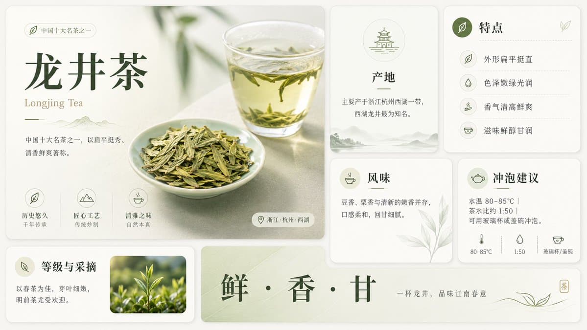 Infographic / Edu Visual - Longjing Tea Infographic Poster