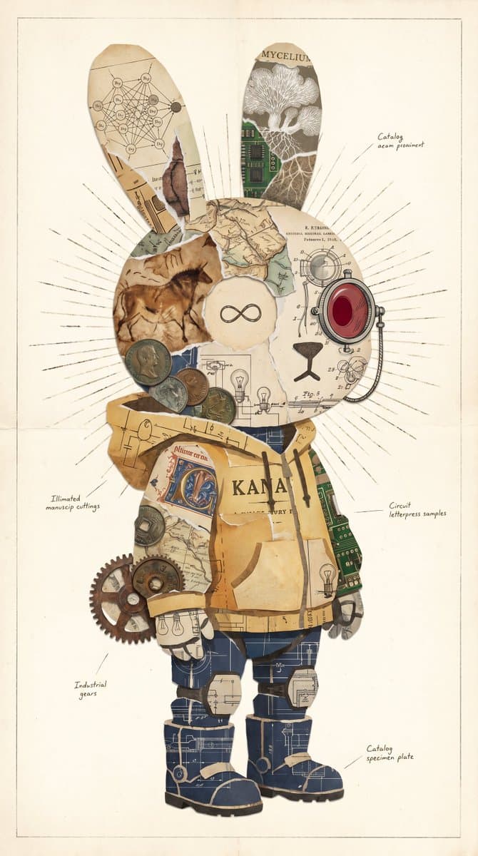 Infographic / Edu Visual - Vintage Rabbit Collage Specimen