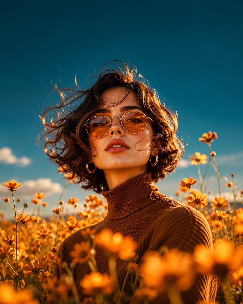 Product Marketing - Golden Hour Wildflower Portrait
