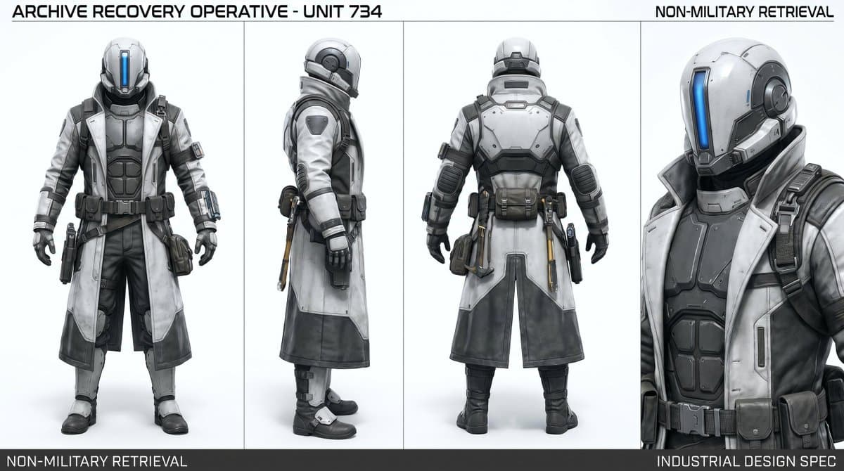 Comic / Storyboard - Archive Recovery Operative Character Sheet