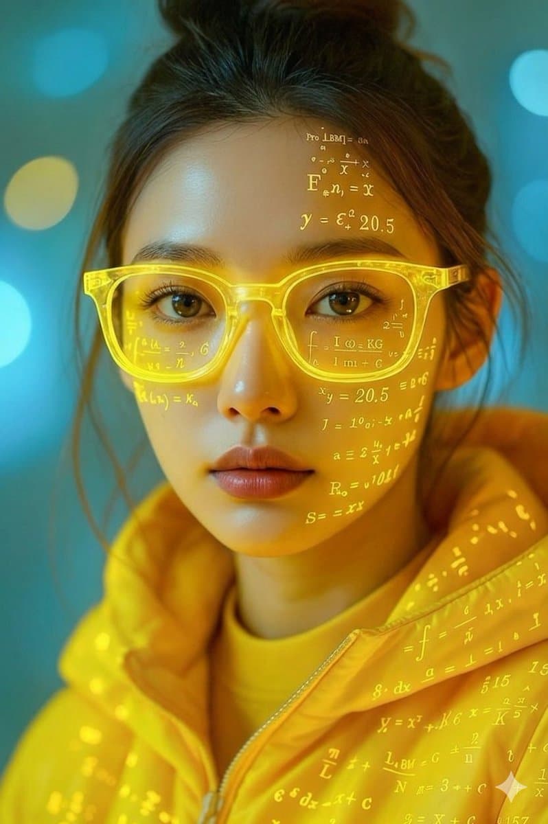 Game Asset - Math Projection Portrait in Neon Yellow