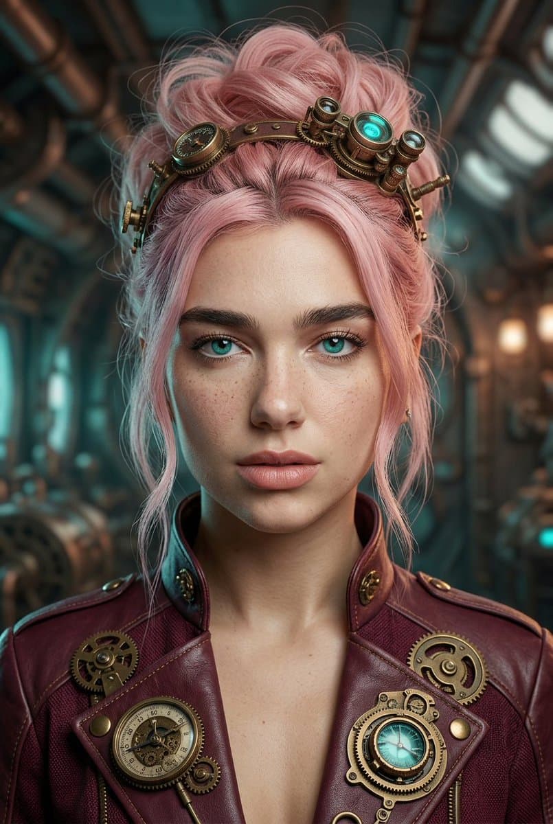 Game Asset - Steampunk Pastel Pink Portrait