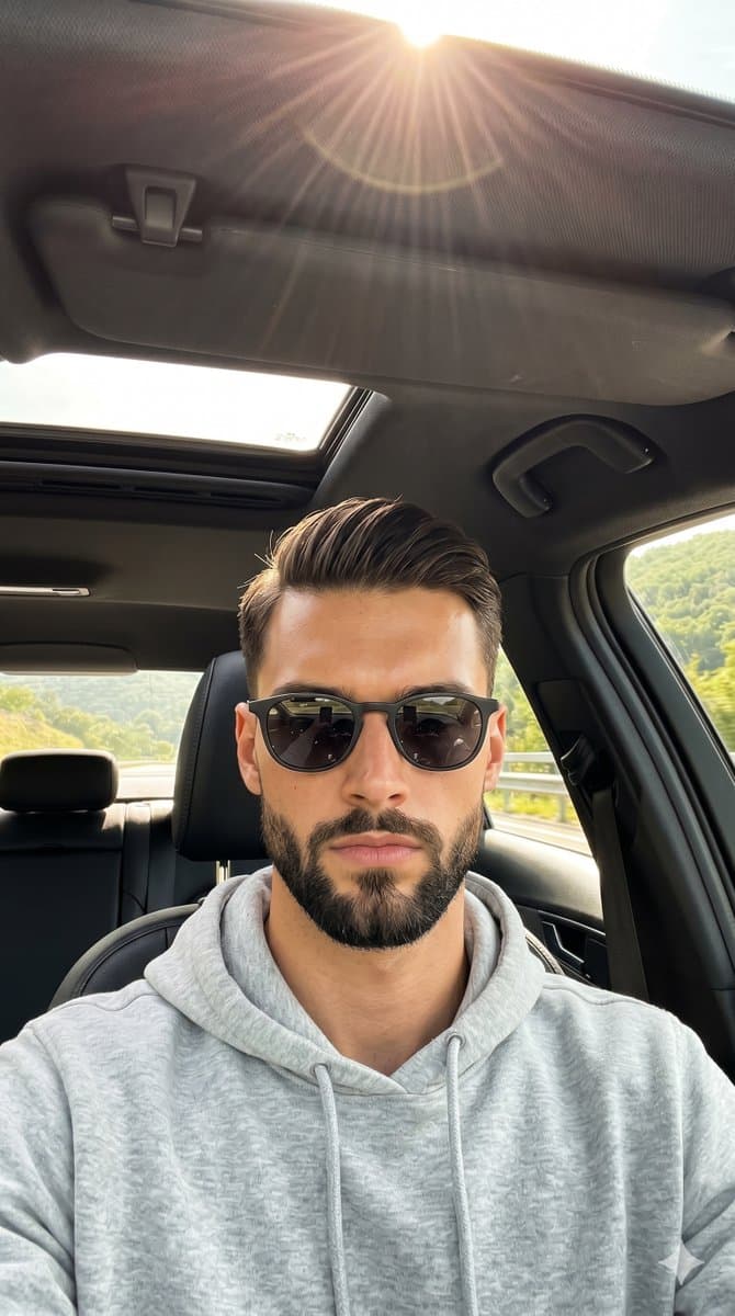 Profile / Avatar - Cinematic Car Interior Male Portrait