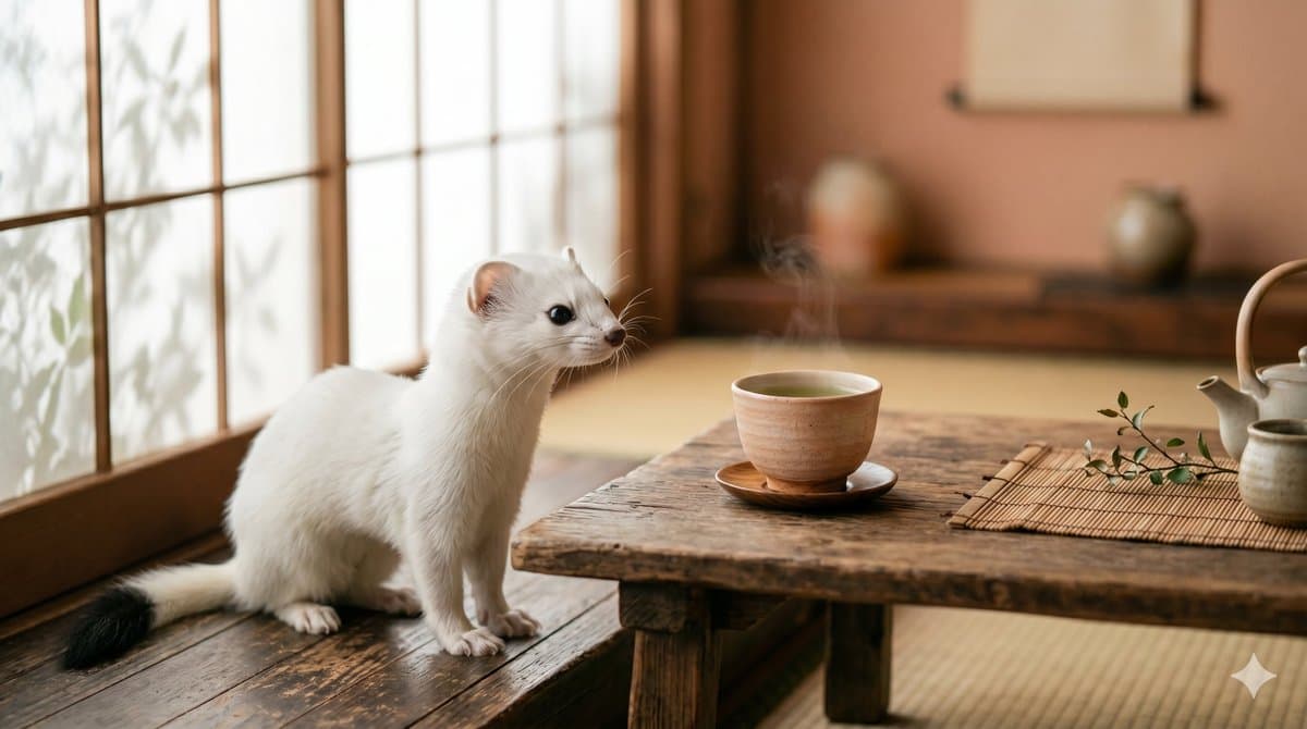 Social Media Post - Ermine in a Japanese Tea Room