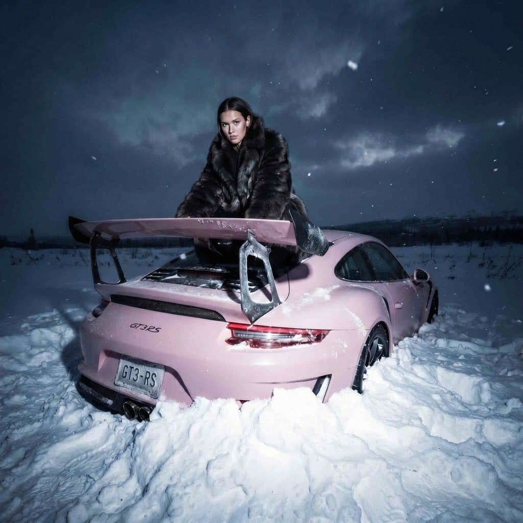 Social Media Post - Frozen Wrecked Car Cinematic Shot