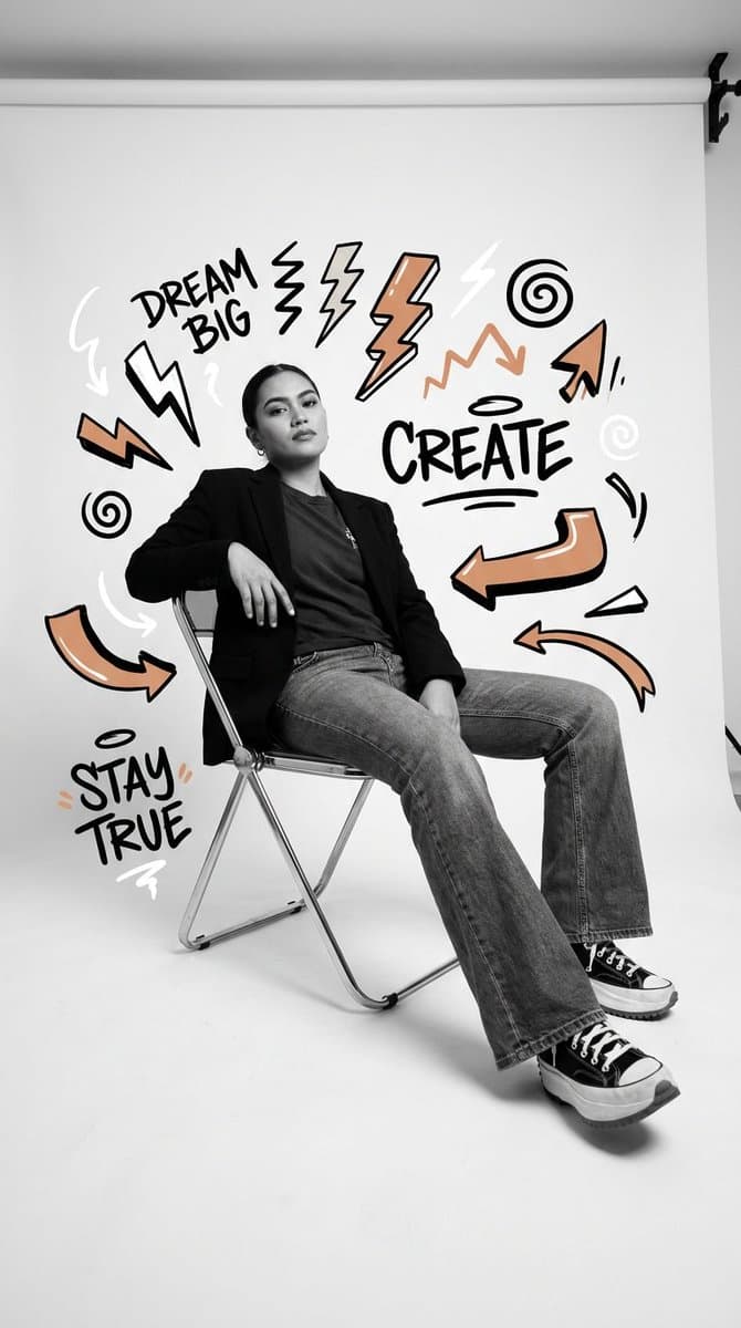 Social Media Post - Monochrome Editorial Street Art Portrait